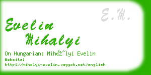 evelin mihalyi business card